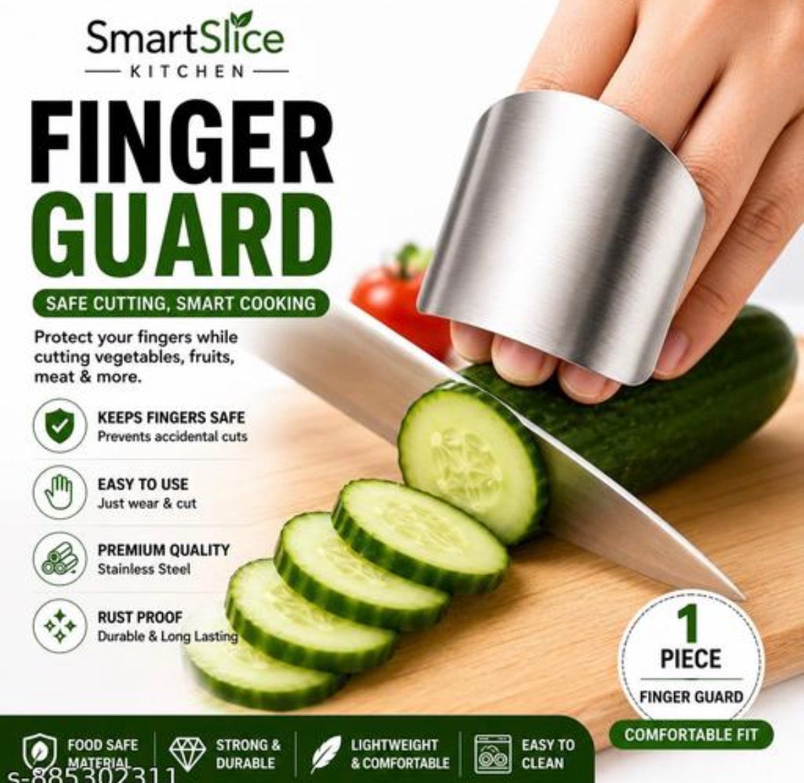 Finger guard for vegetable cutting