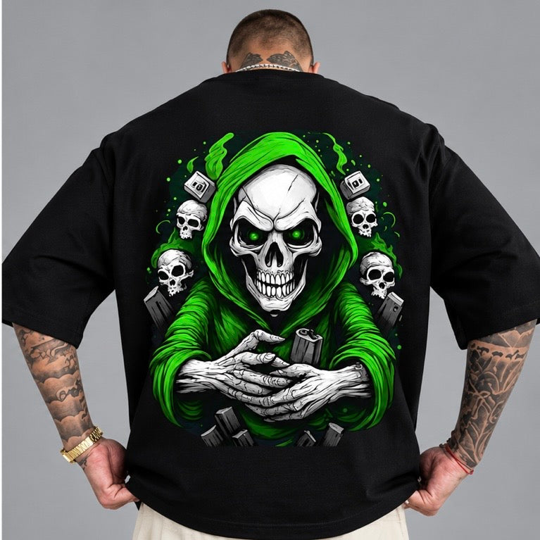 Premium Men’s Oversized Skull Graphic T-Shirt