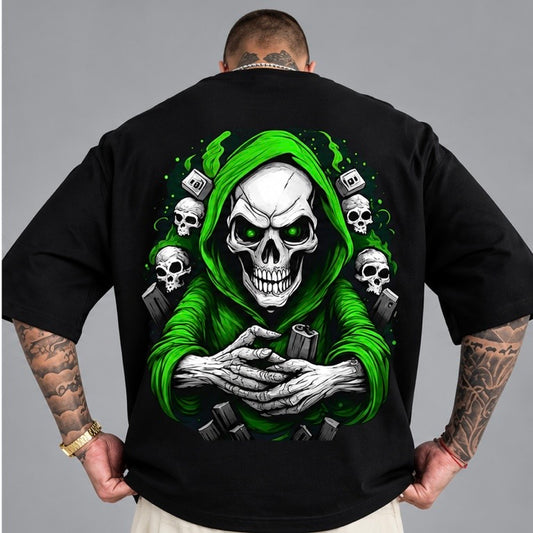 Premium Men’s Oversized Skull Graphic T-Shirt