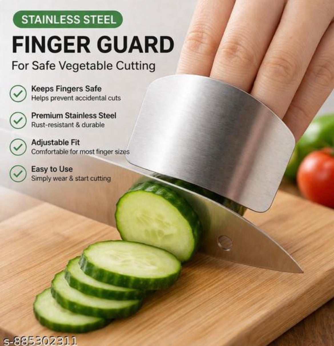 Finger guard for vegetable cutting