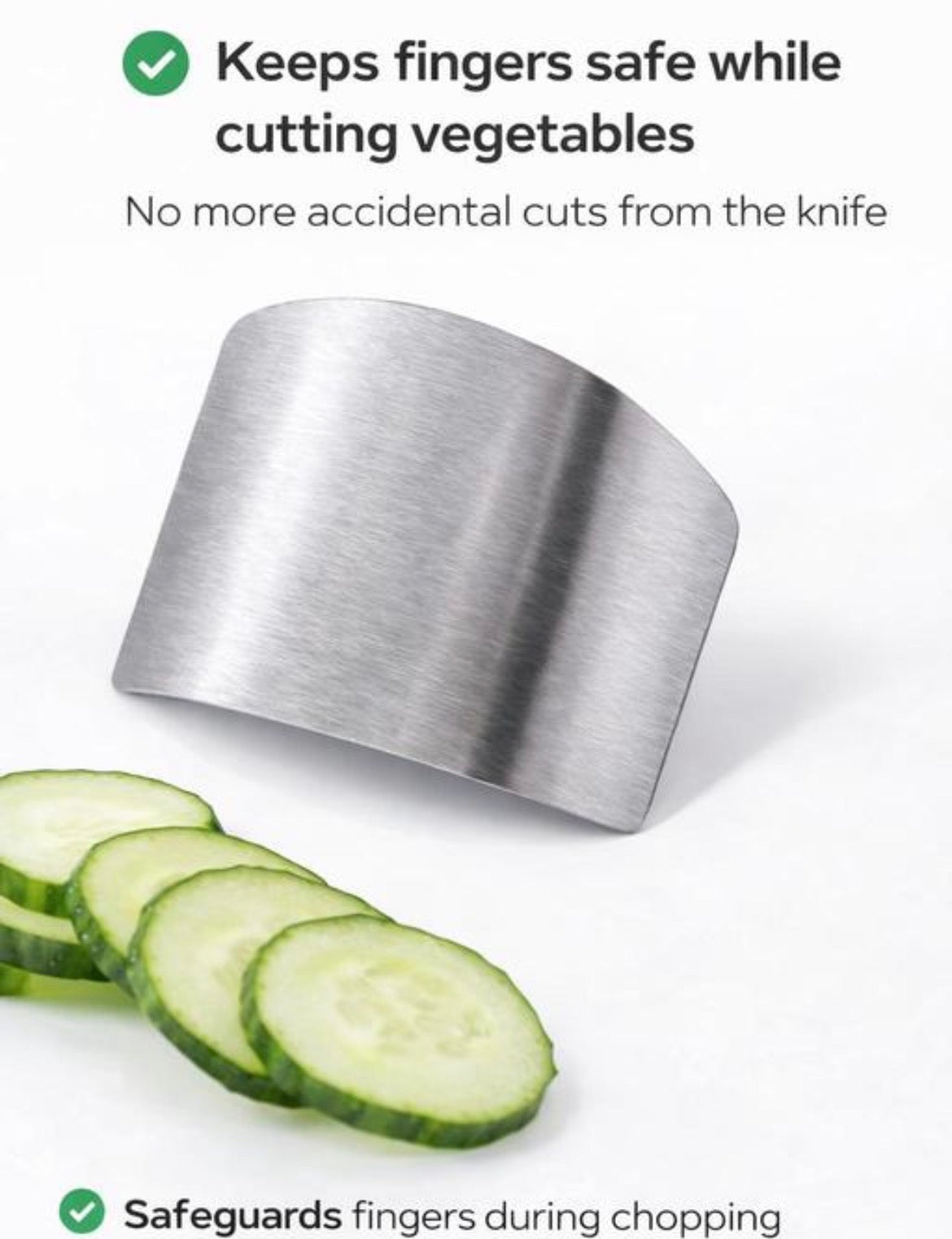 Finger guard for vegetable cutting